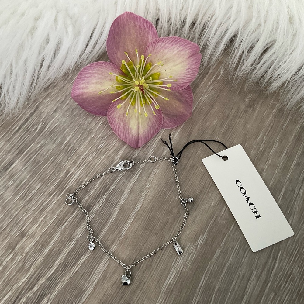 💞 COACH Delicate Silver Charm Bracelet